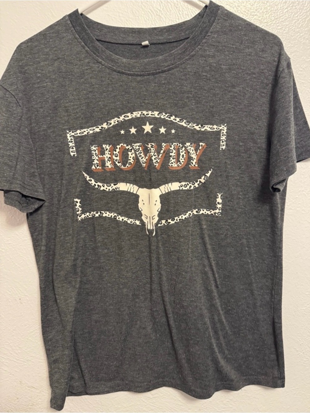 Howdy Graphic Tee - Charcoal Grey Womens T-Shirt